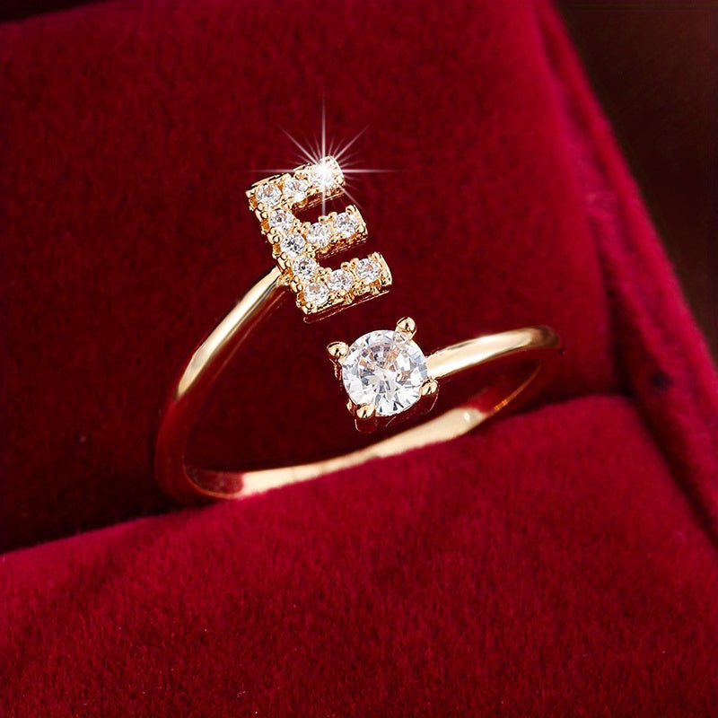 Nova – Bague aberta moderna com inicial