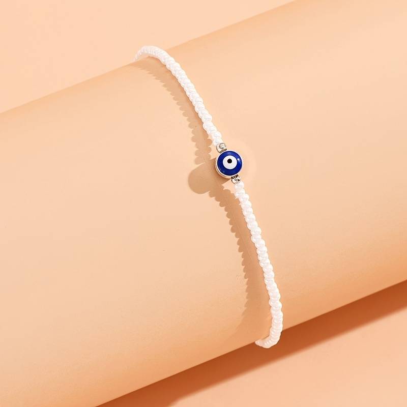 Bracelete de pérolas Evil Eye - Bracelete de pérolas Olho de Diabo