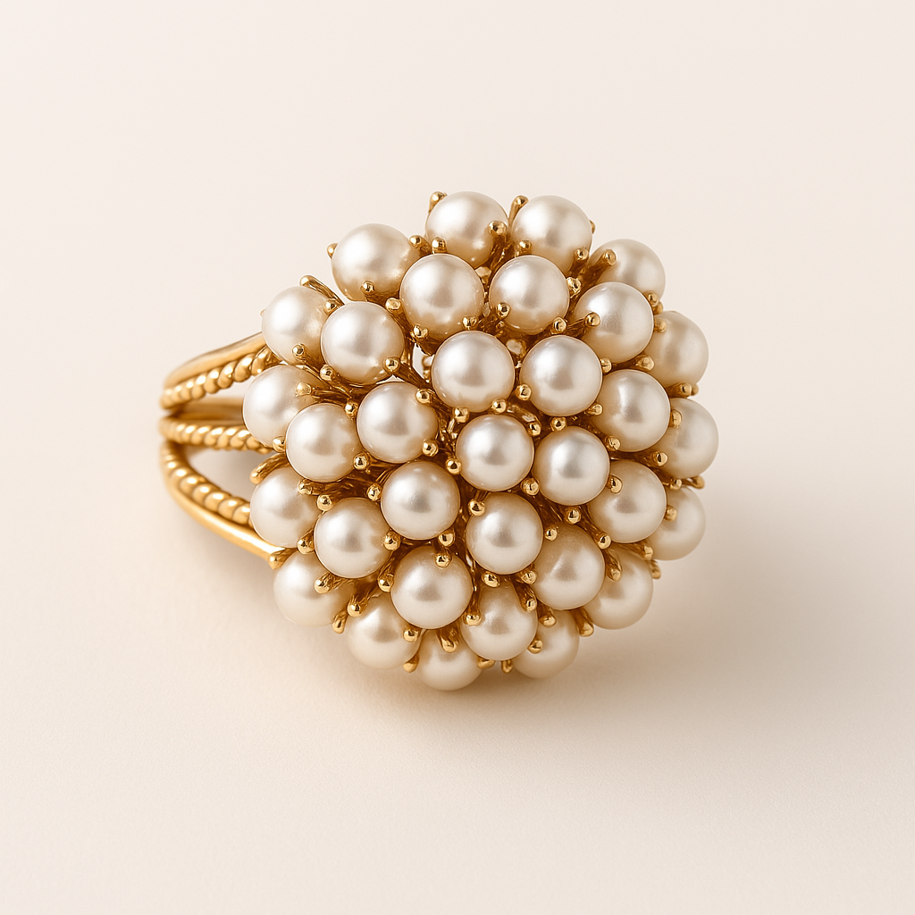 Sharnie – Bague com pérolas embutidas