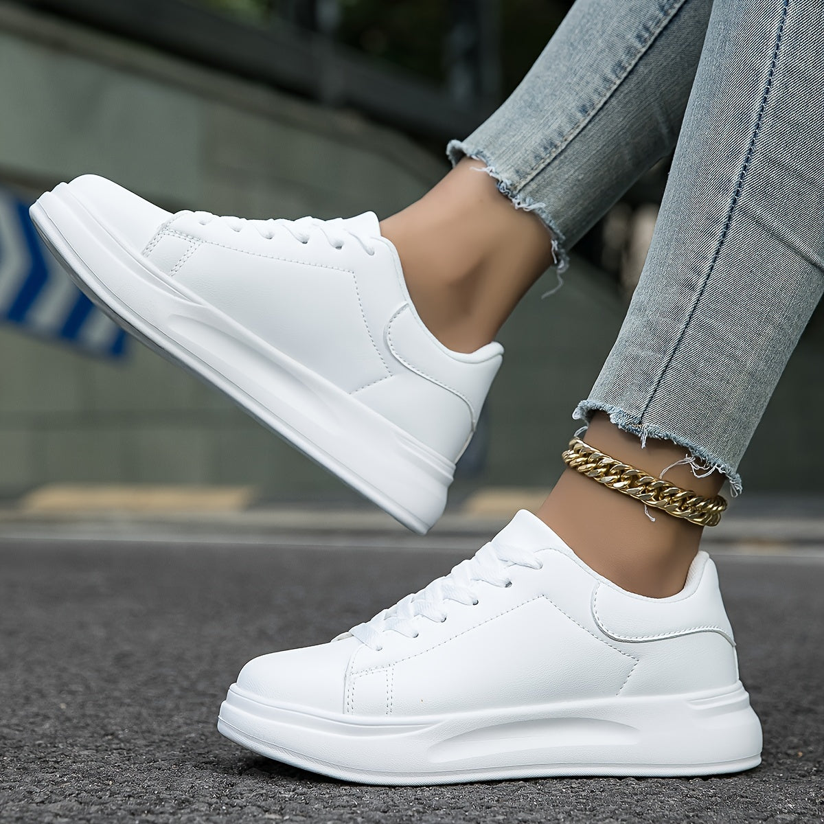 Layla - Tênis branco feminino para estilo do dia a dia