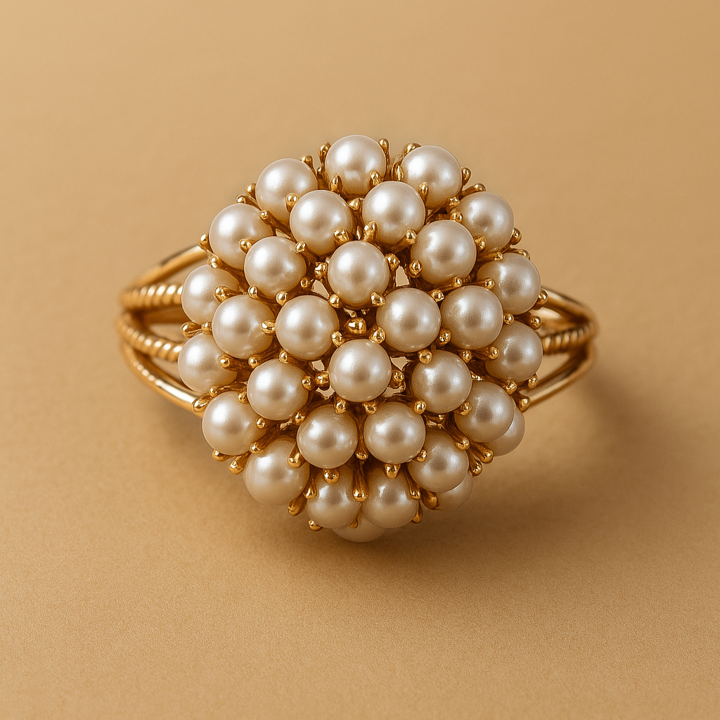 Sharnie – Bague com pérolas embutidas