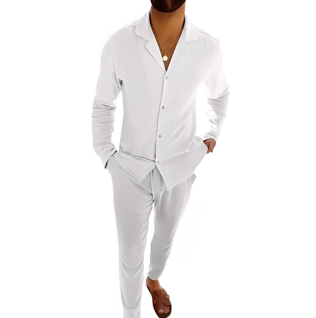 Hadrien - Conjunto de Camisa de Manga Longa e Calça para Homens