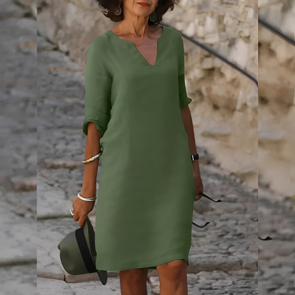 Guilaine - Vestido elegante com decote em V para mulheres