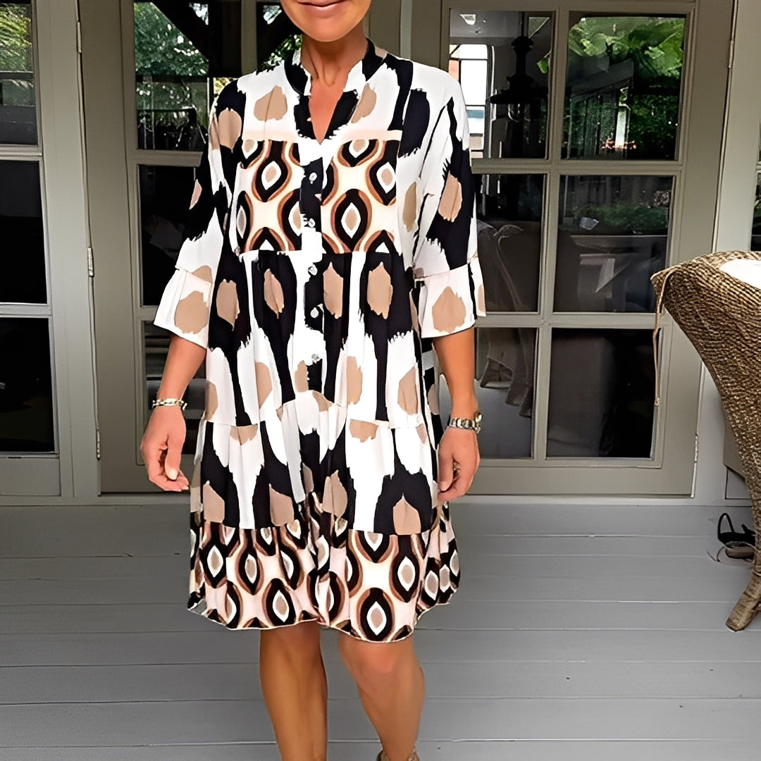 Floriane - Loose patterned dress for woman