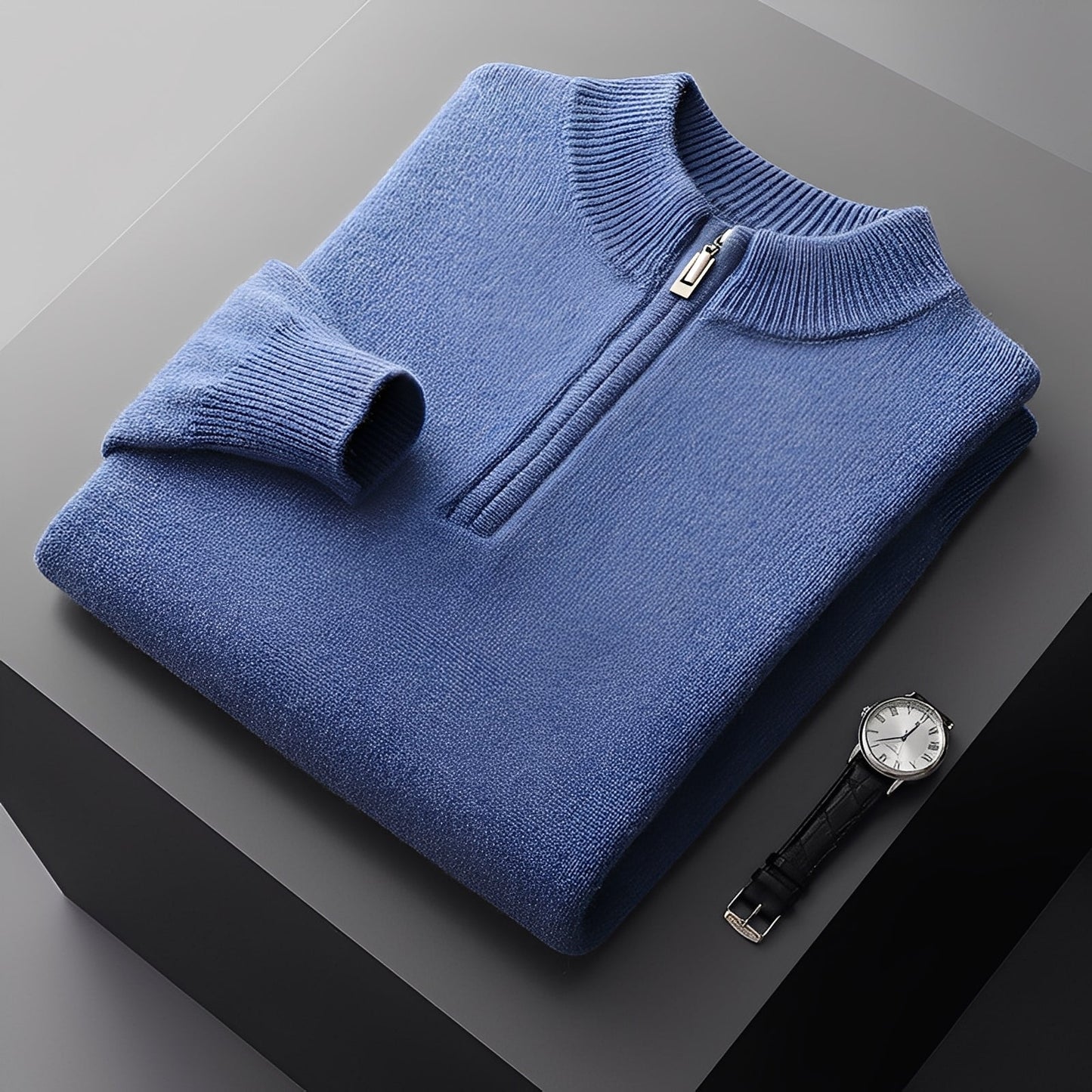 Weldon - Suéter de malha com meio fecho para homens