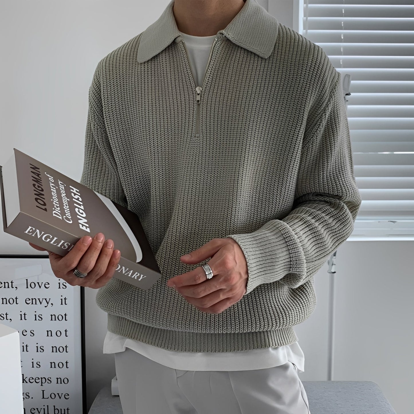 Archie - Loose-cut oversized knitted sweater for men