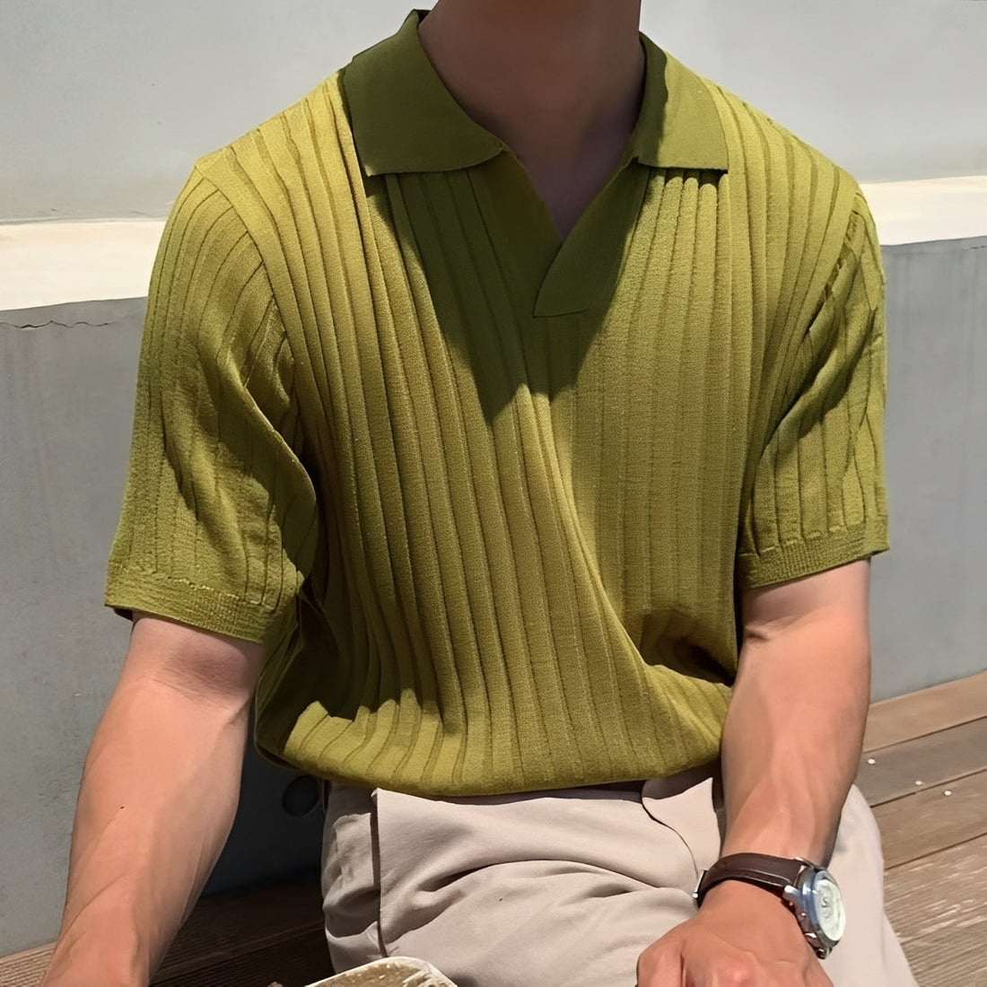 Melvin - Camisa polo casual de manga curta para homens