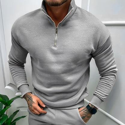 Robbie - Casual pullover with half zipper for men