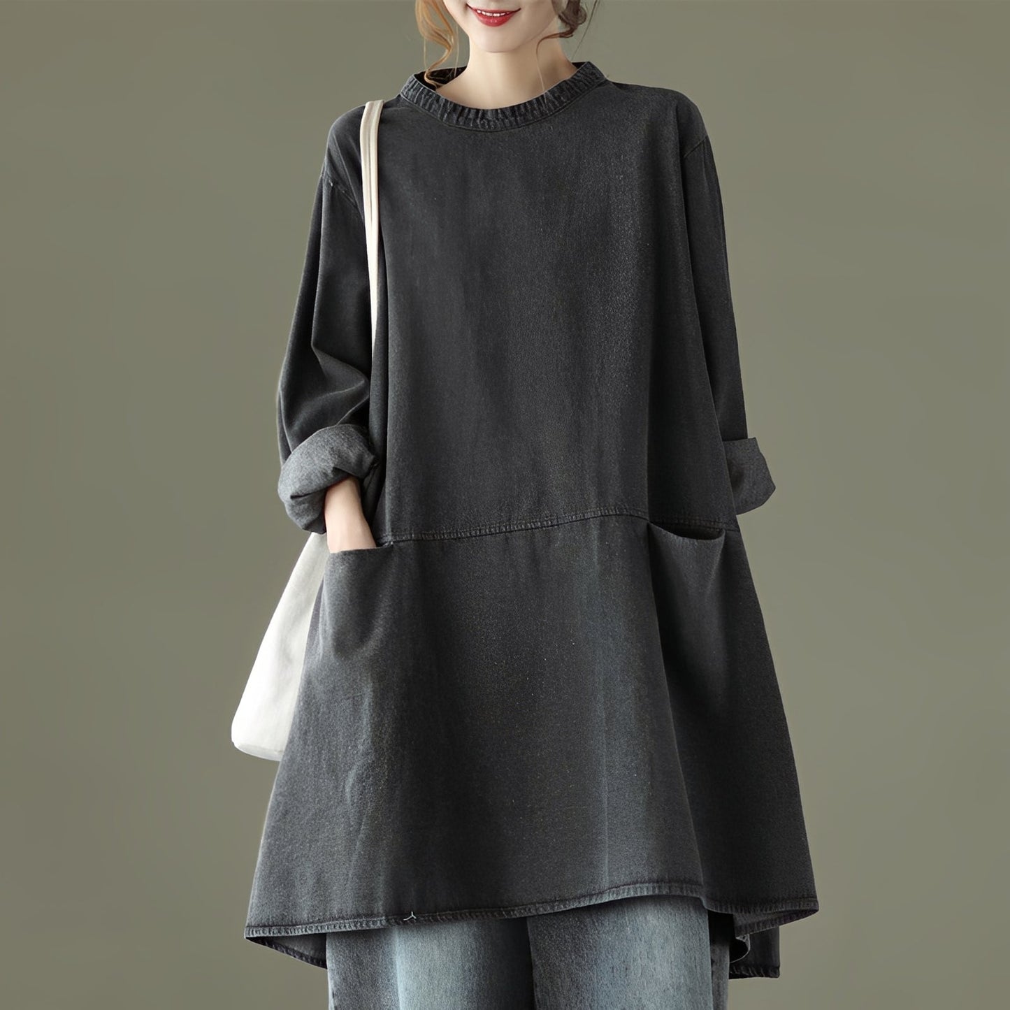 Julie - Loose long denim dress for women