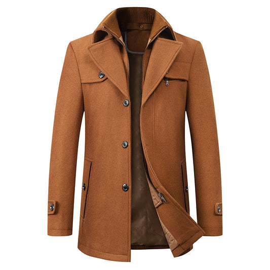 Andrew - Elegant waterproof wool coat for men