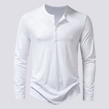 Tony - Camisa casual de manga comprida com botões para homens