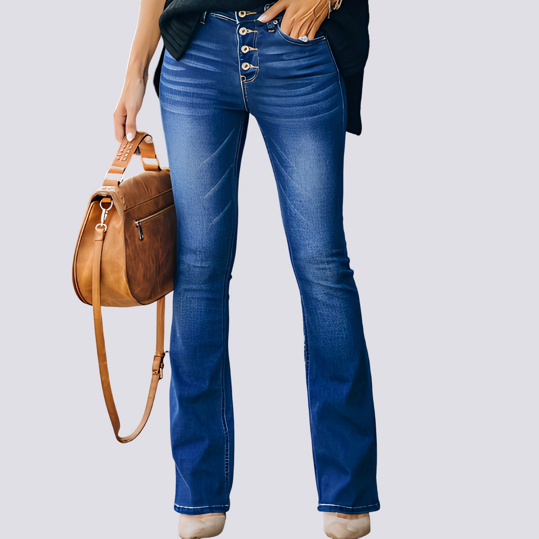 Rosie – Jeans flare para mulher – para o dia a dia casual
