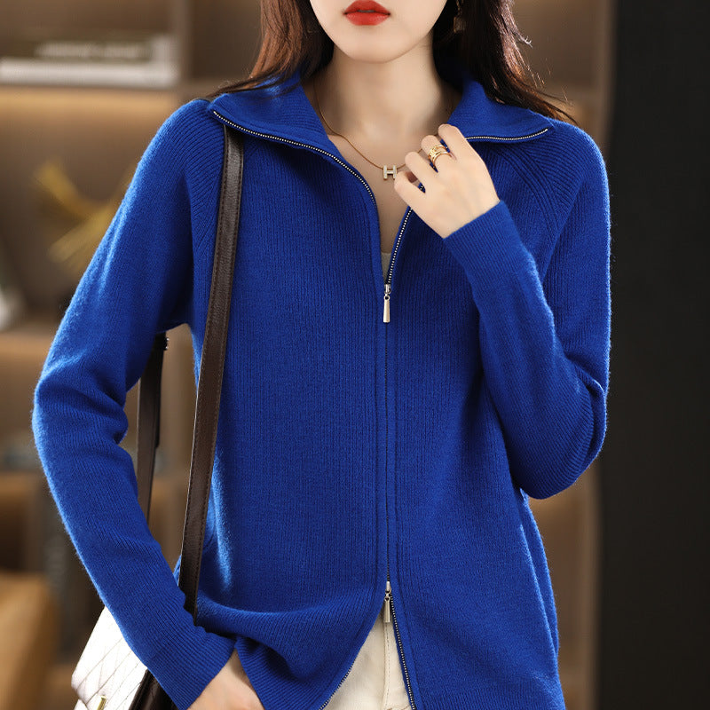 Alicia - Elegant knitted jacket with double closure for women