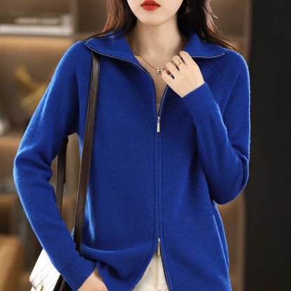 Alicia - Elegant knitted jacket with double closure for women
