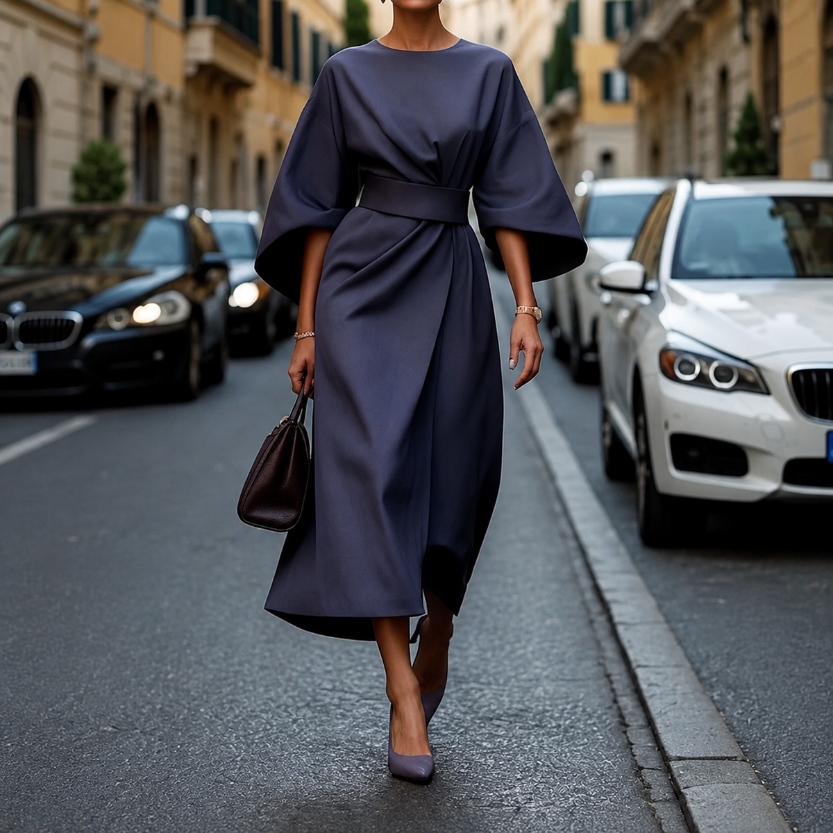 Clare - Maxi Kleid com Cordão na Cintura
