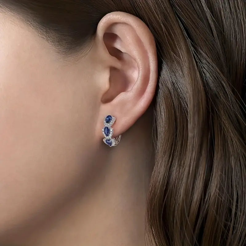 Ellie – Brincos elegantes com safira azul-real