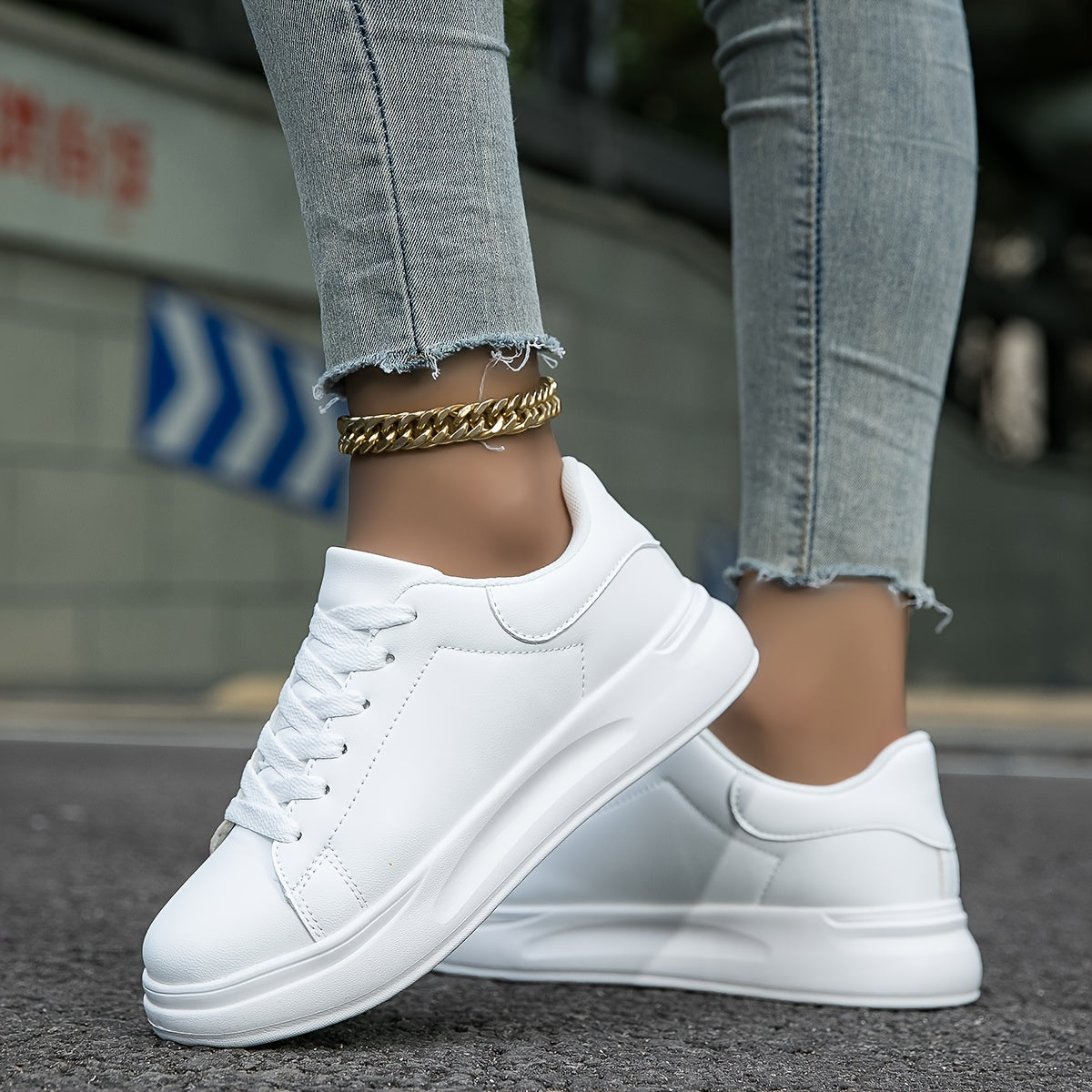 Layla - Tênis branco feminino para estilo do dia a dia