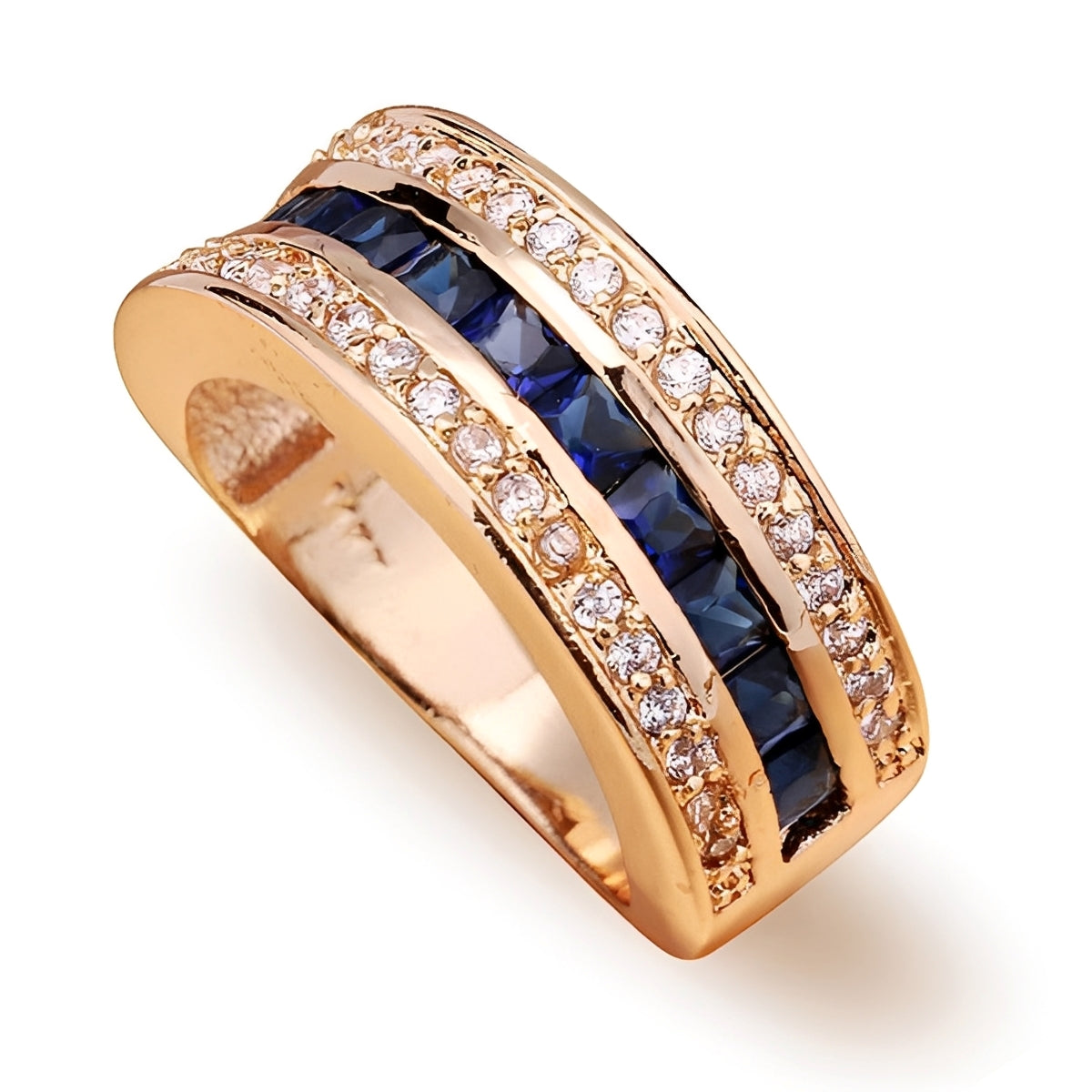 Ronan – Bague homme carrée avec détails brillants