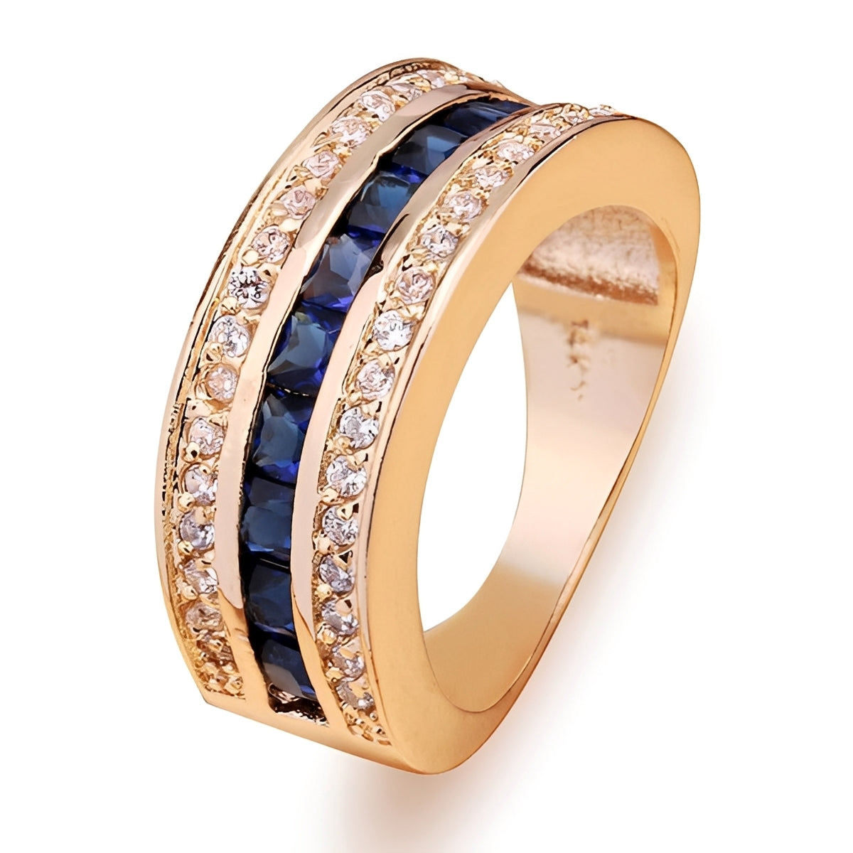 Ronan – Bague homme carrée avec détails brillants
