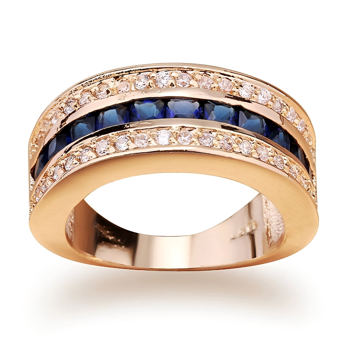 Ronan – Bague homme carrée avec détails brillants