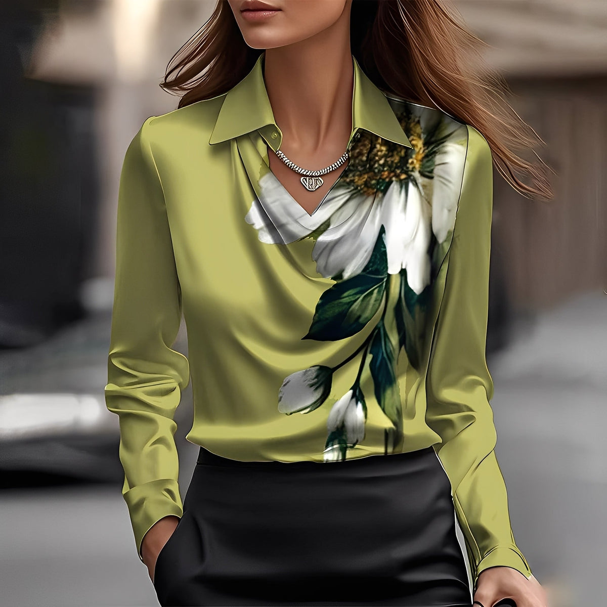Laurentine - Blusa Sofisticada com Mangas Longas para Mulheres