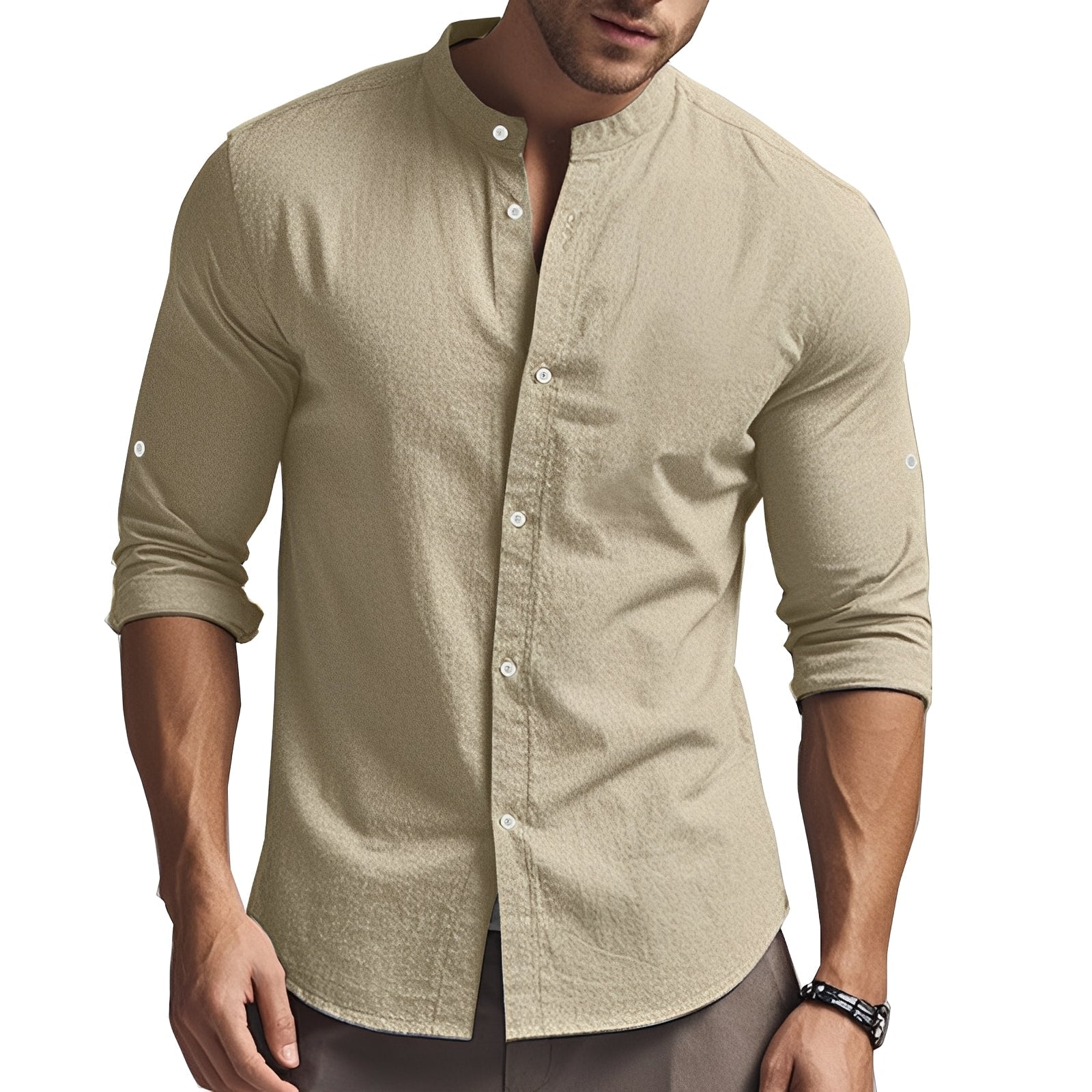 Timothy - Camisa de manga comprida ajustada para homens