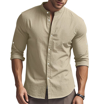 Timothy - Camisa de manga comprida ajustada para homens