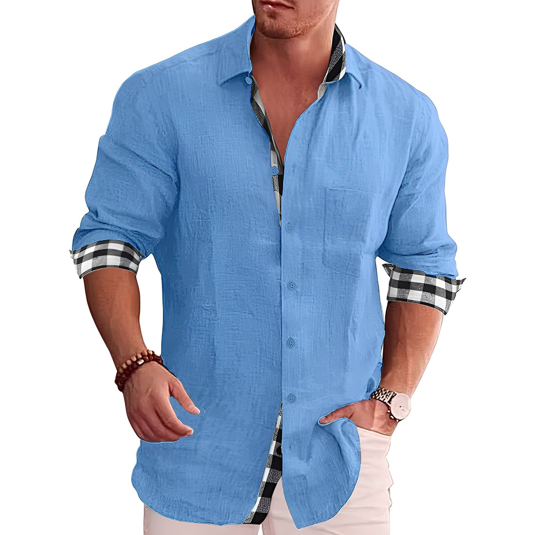 Ronald - Camisa Xadrez Casual para Homens