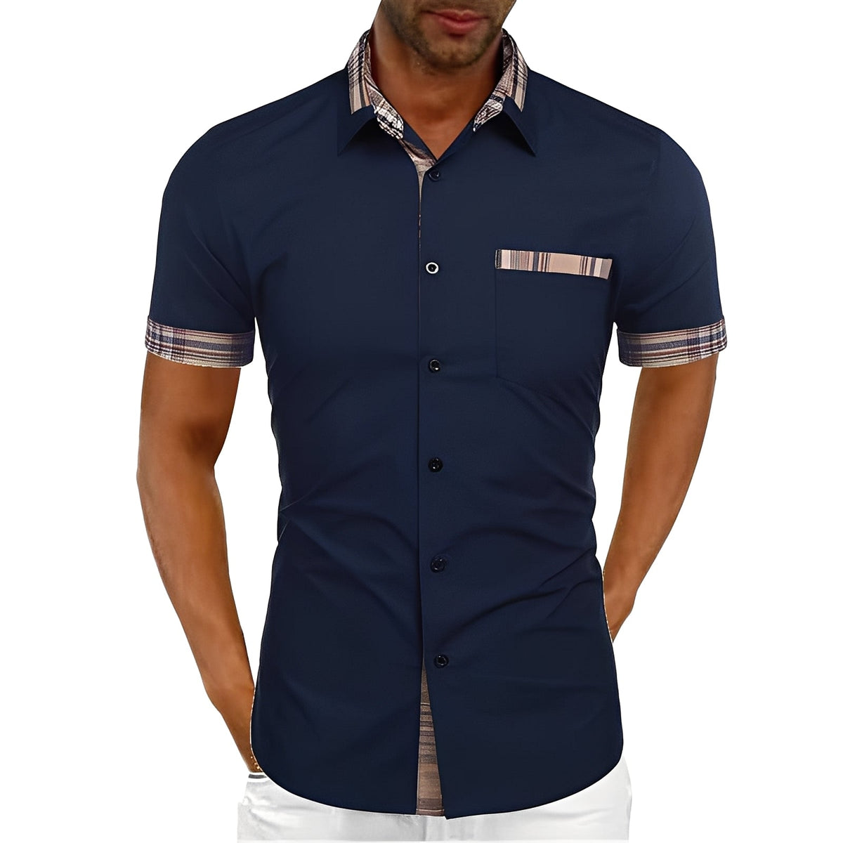 Marvin - Camisa Casual de Manga Curta para Homens