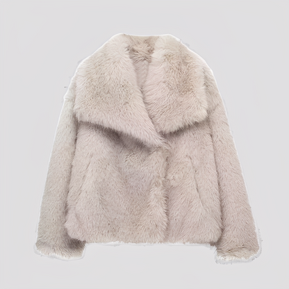 Jennifer - Modern, elegant synthetic fur coat for women