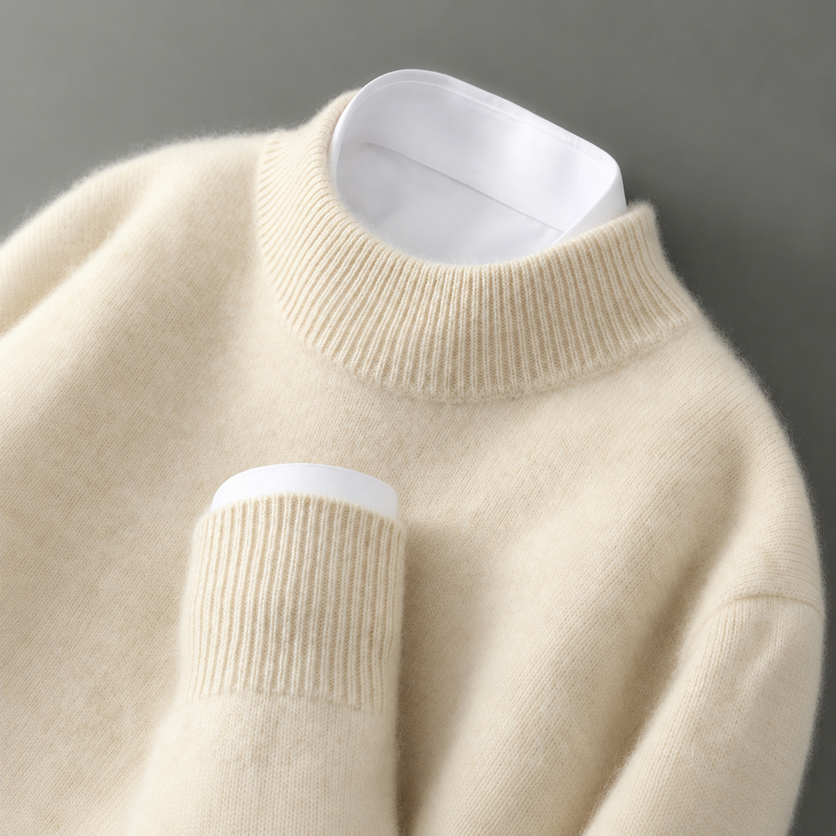 Wayne - Pullover retro grosso para homens