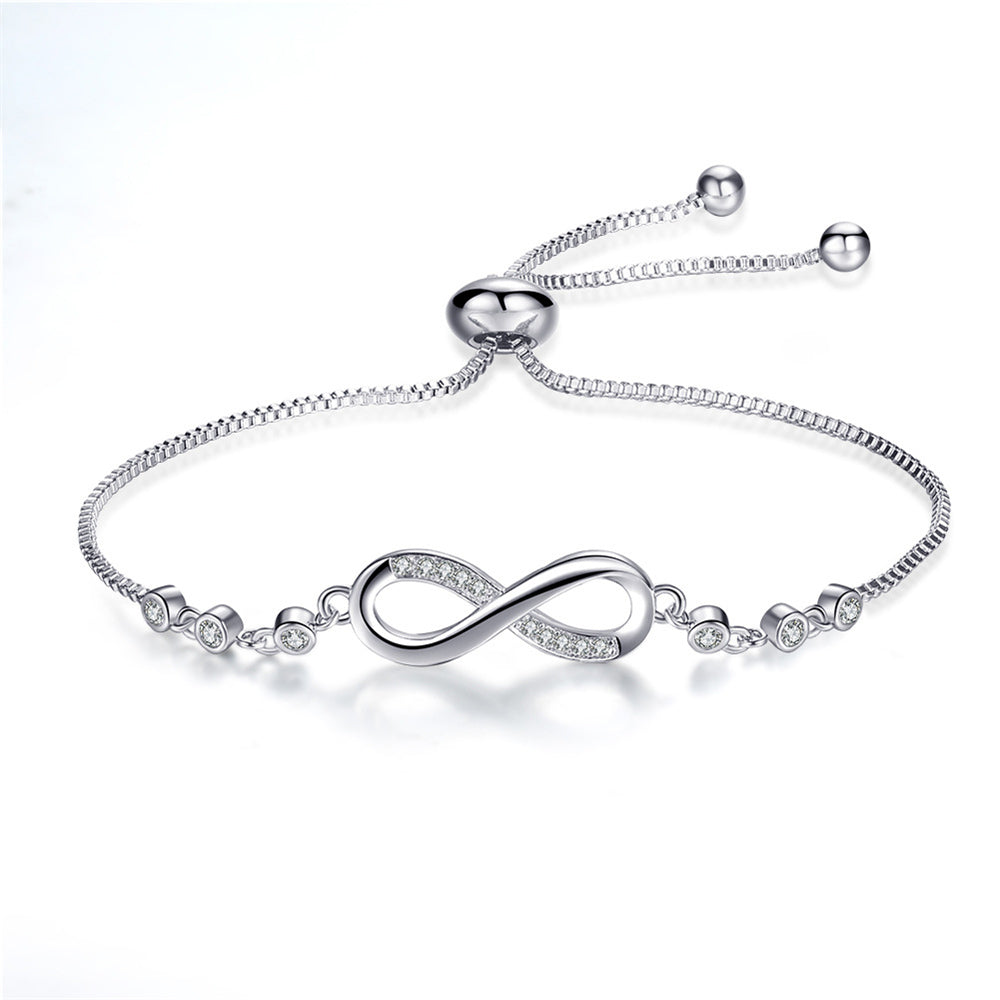 Megan – Bracelete ajustável infinito em prata