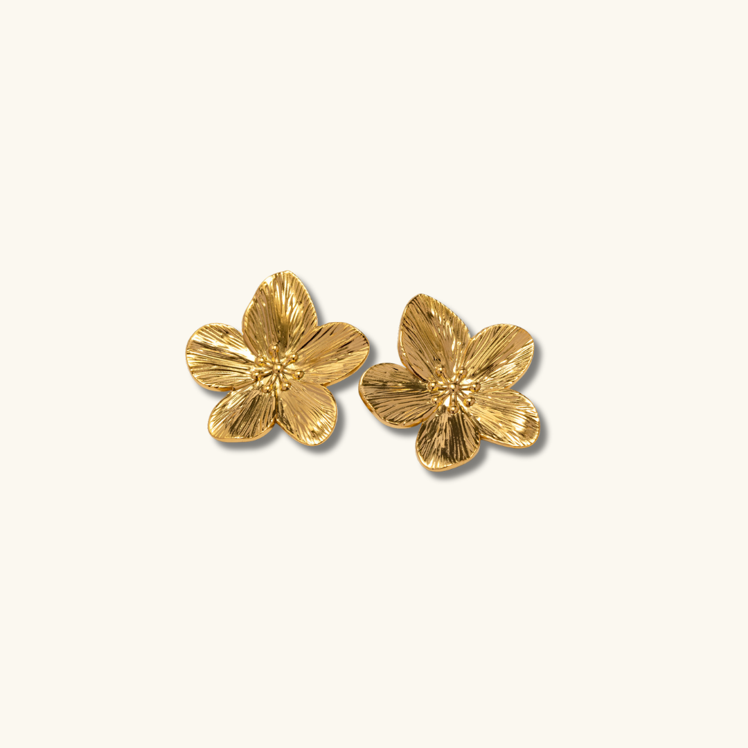 Allysa - Brincos de flores em ouro