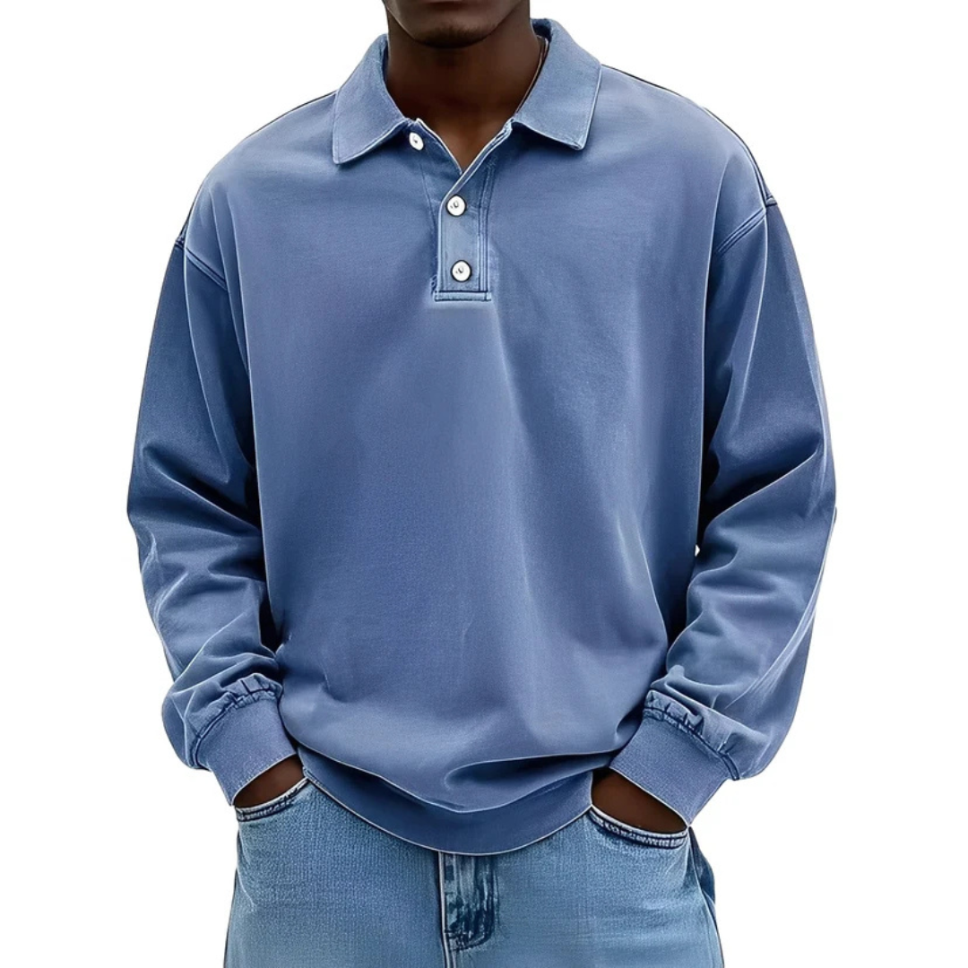 Clayton - Camisa polo de manga longa em estilo moderno