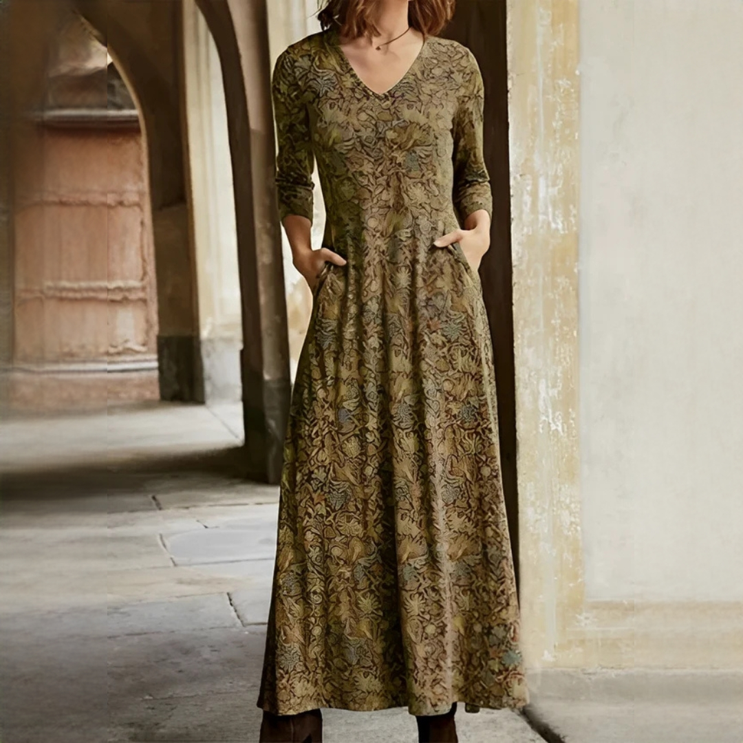 Sophie - Vestido vintage com mangas compridas