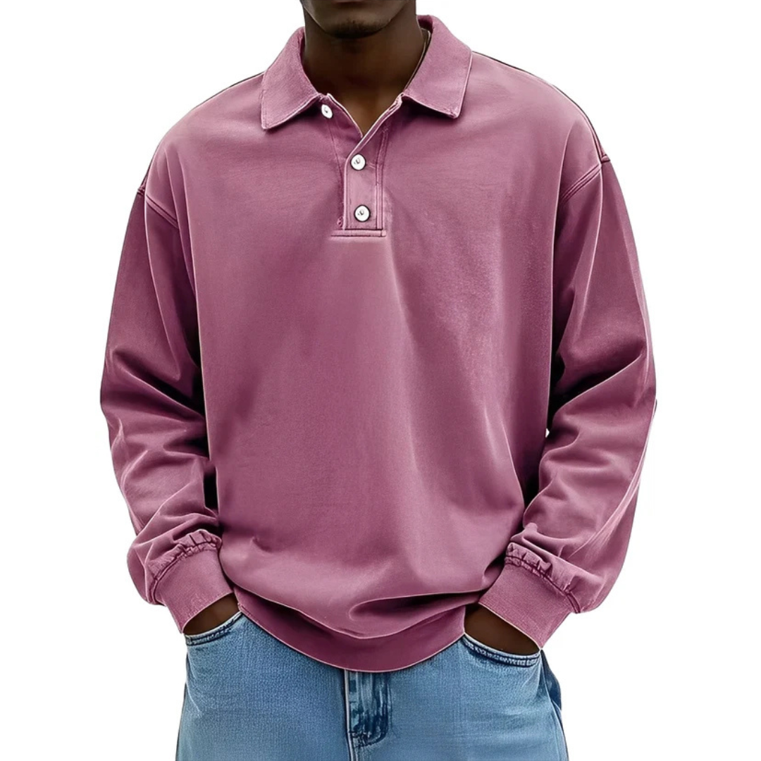 Clayton - Camisa polo de manga longa em estilo moderno