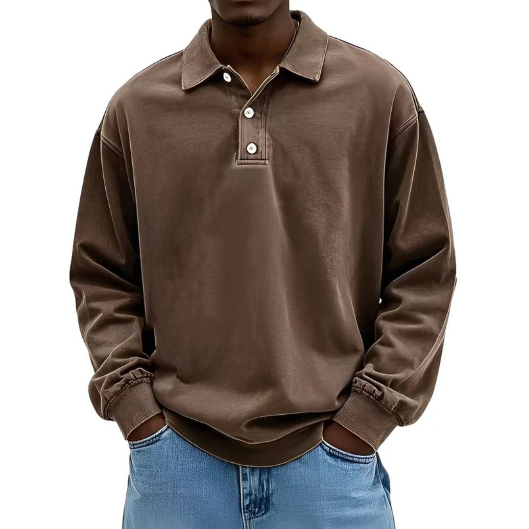 Clayton - Camisa polo de manga longa em estilo moderno