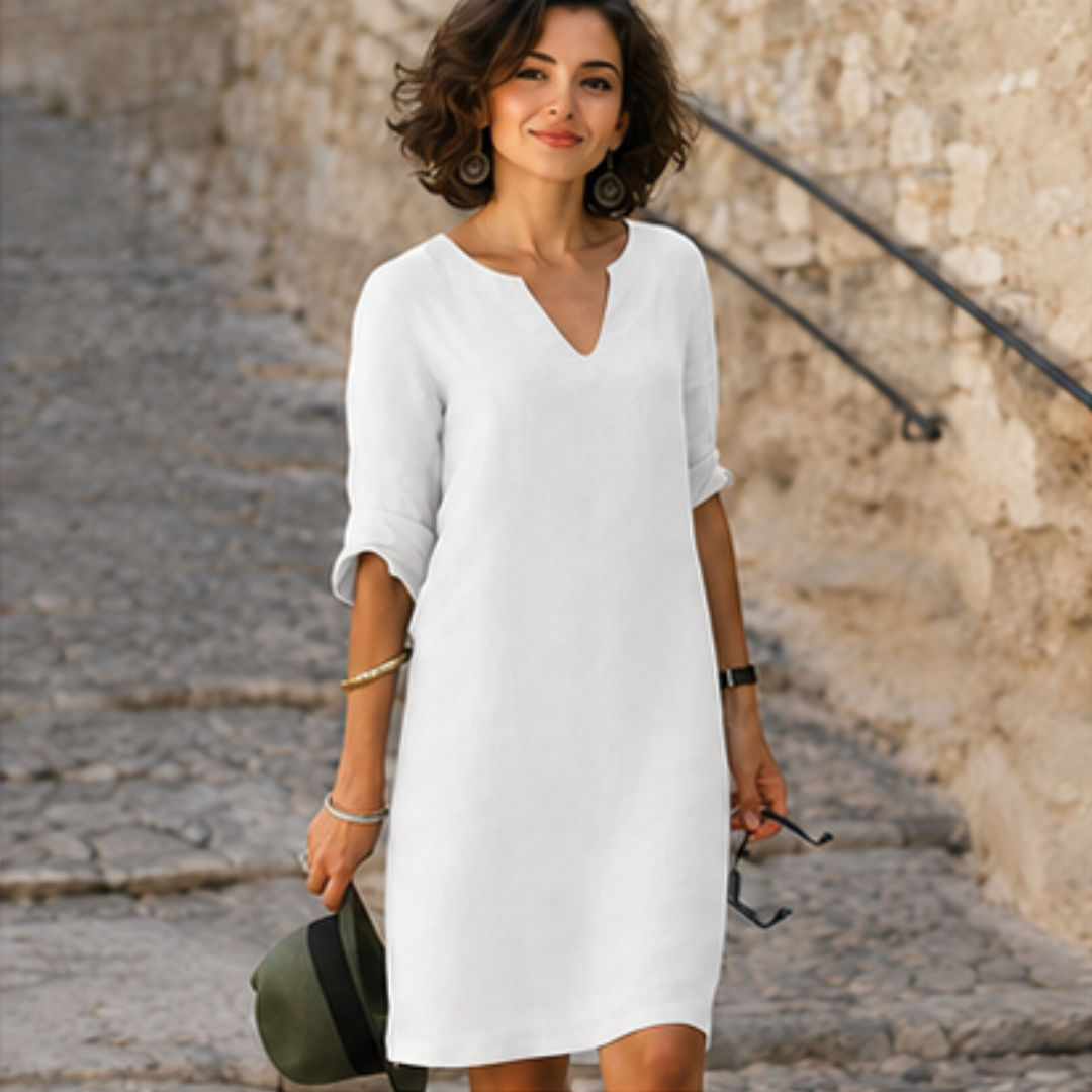 Guilaine - Vestido elegante e chique com decote em V