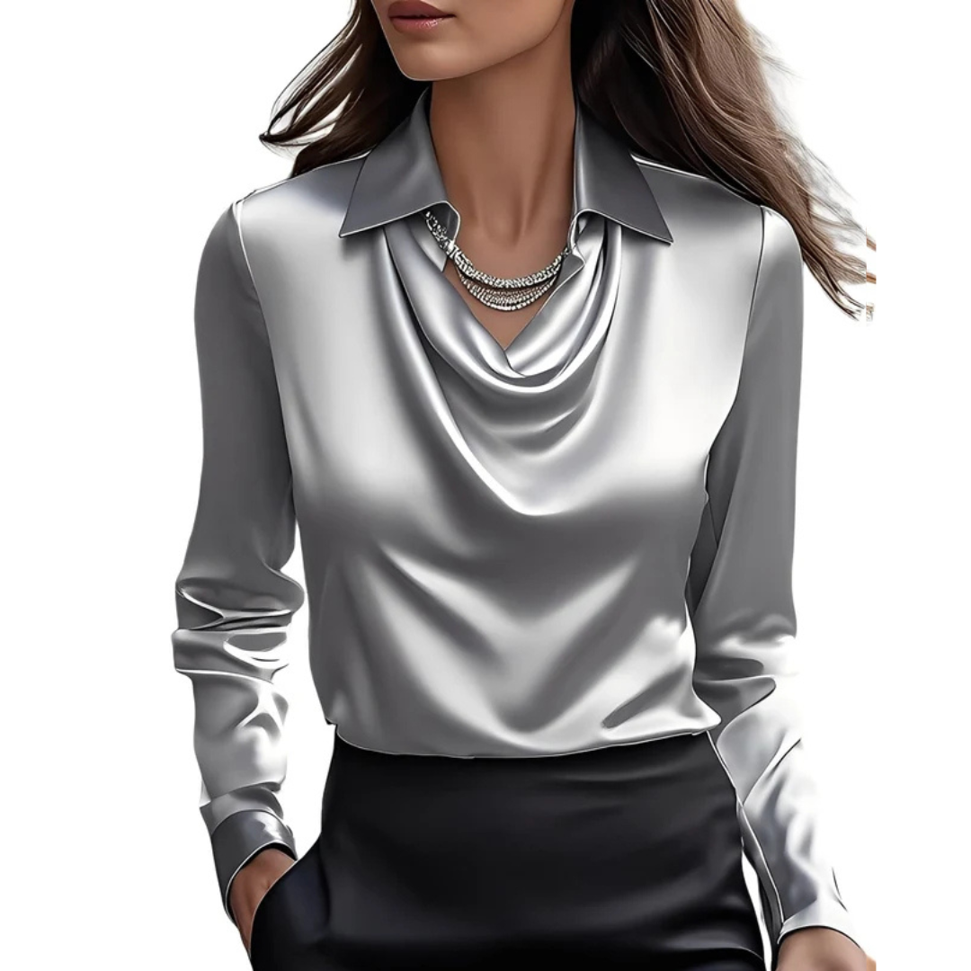 Dionne - Blusa confortável de manga longa