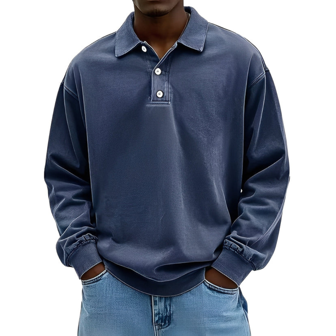 Clayton - Camisa polo de manga longa em estilo moderno