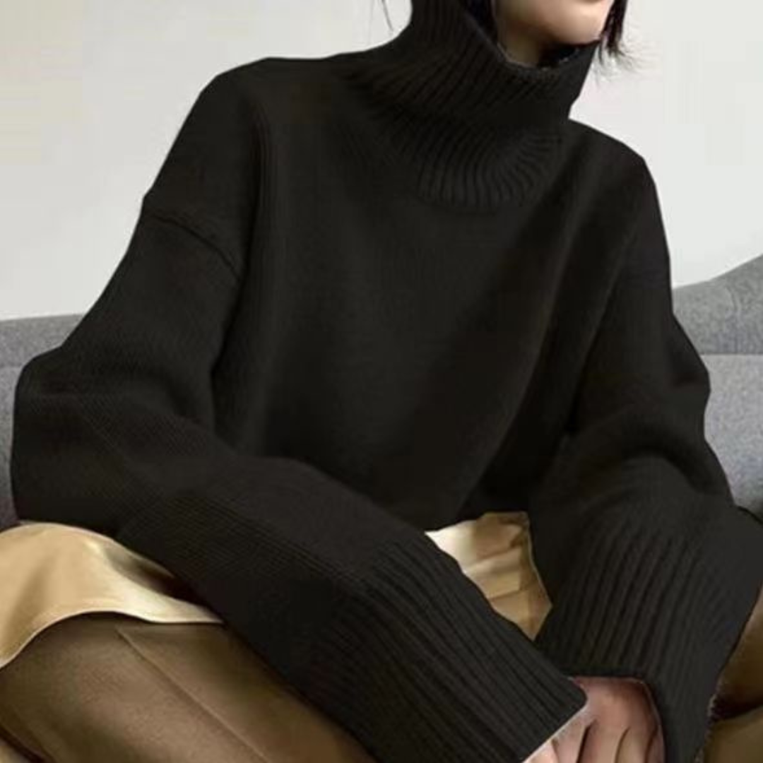 Adrienne - Suéter de gola alta estiloso e quente