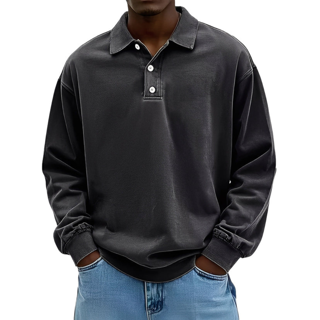 Clayton - Camisa polo de manga longa em estilo moderno