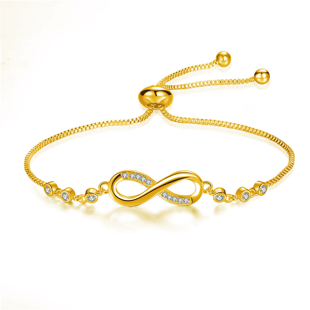 Megan – Bracelete ajustável infinito em prata