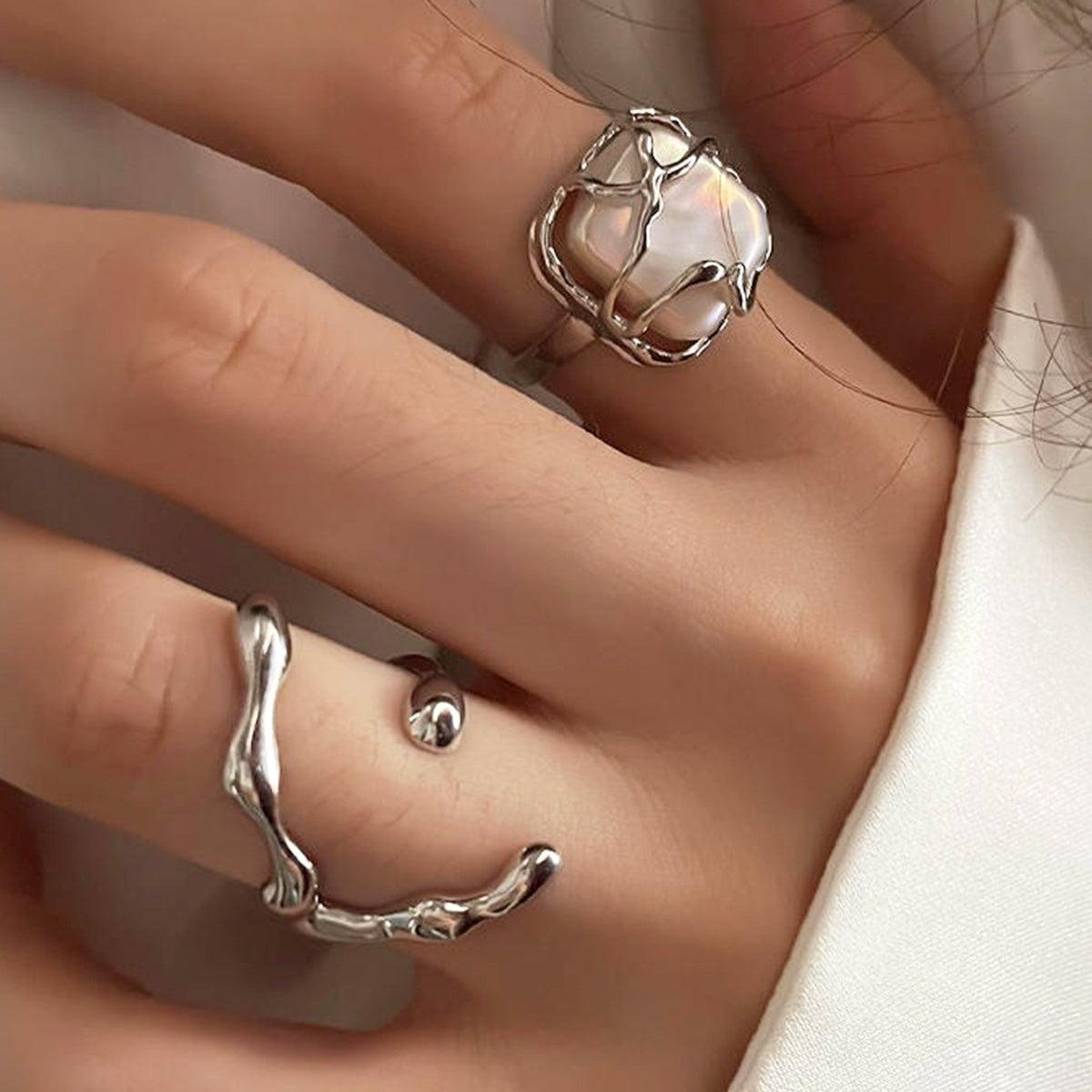 Marian – Bague em prata com pérola