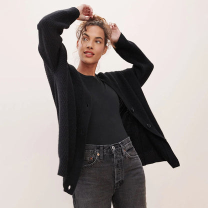 Leah – Cardigan oversize em caxemira para mulheres