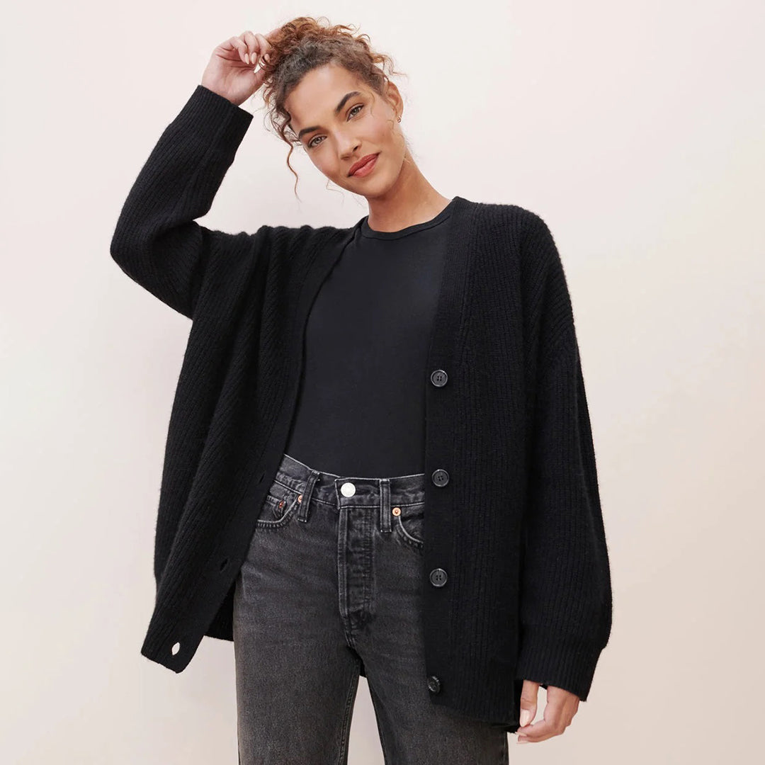 Leah – Cardigan oversize em caxemira para mulheres