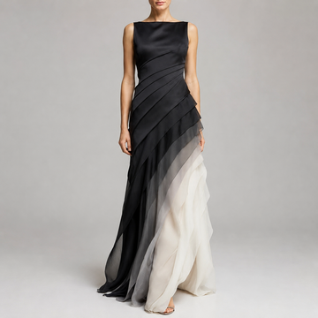 Celeste - Elegante vestido de noite em camadas para mulheres