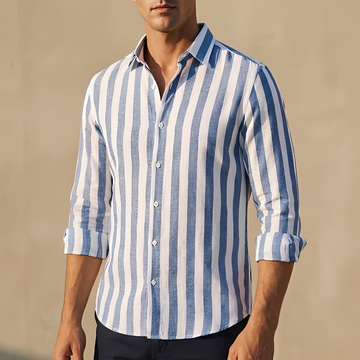 Khurt - Camisa de verão moderna com riscas para homem
