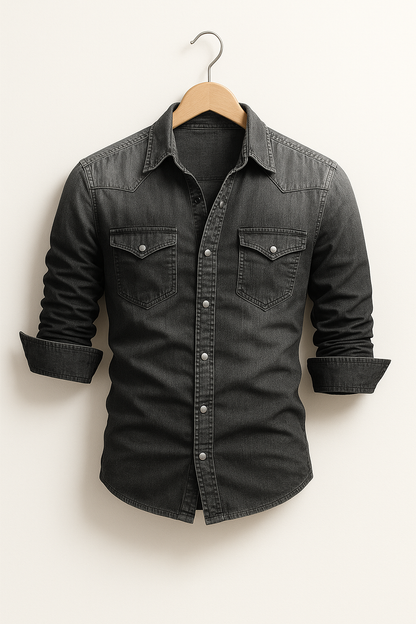 Maxime - Camisa Jeans Solta para Homens