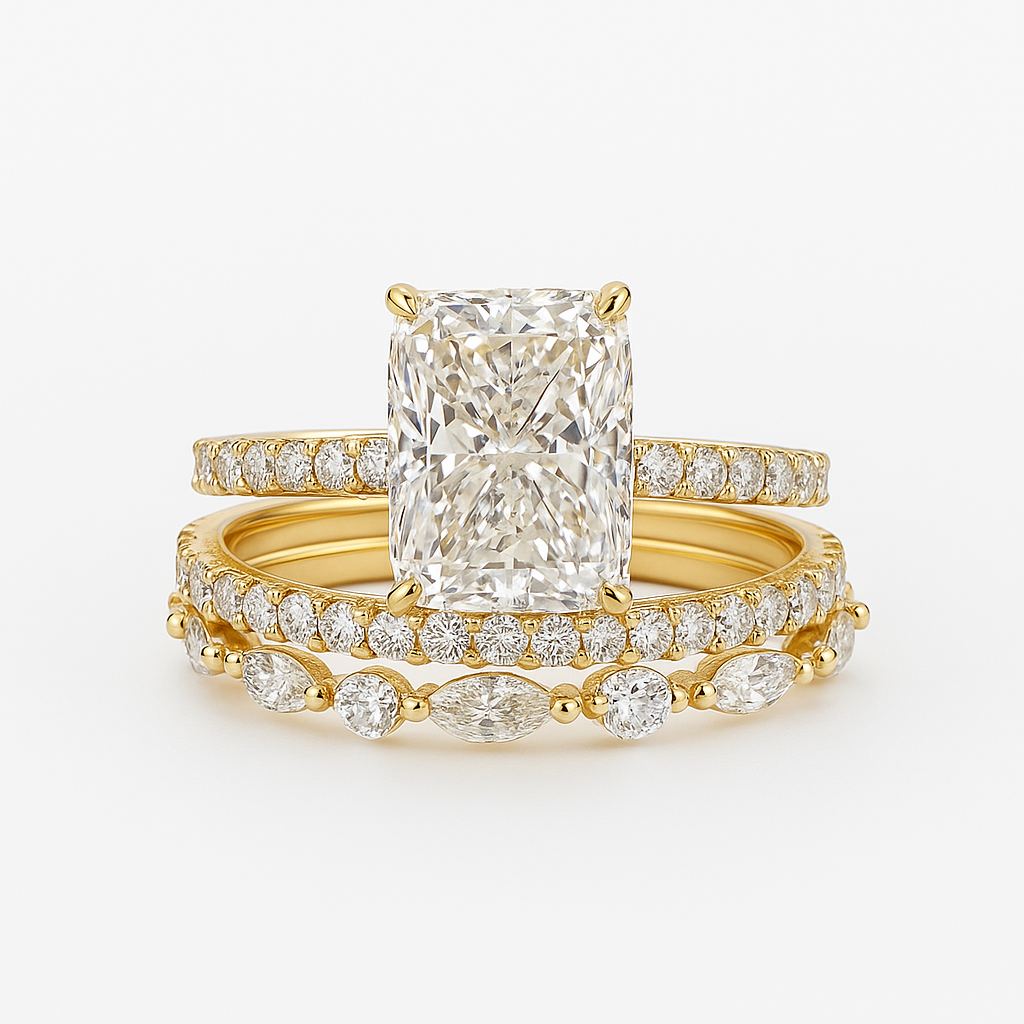 Jaily – Conjunto de 3 anéis de noivado elegantes
